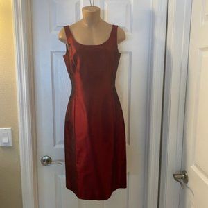 NWT $129 Ann Taylor Rich Burgundy Sheath Dress Silk sz 2